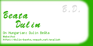 beata dulin business card